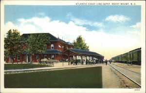 Rocky Mount NC Atlantic Coast Line Railroad Train Station Depot Vintage PC