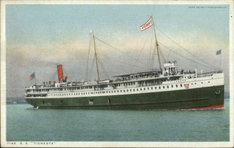 Great Lakes Steamer Ship Tionesta c1910 Detroit Publishing Postcard