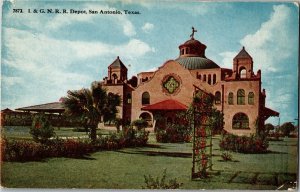International Great Northern Railroad Depot San Antonio TX Vintage Postcard D79