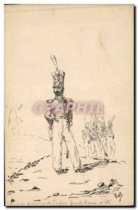 Old Postcard Grenadier Militaria Officer of & # 39Empire