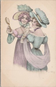 B. Patella Artist Two Fashionable Stylish Women Ladies Art Nouveau Postcard G99