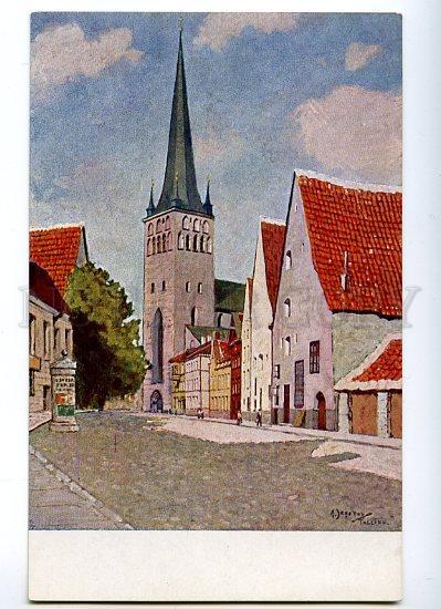 129173 Estonia TALLINN Church by JEGOROV Vintage color PC