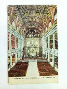 Vintage Postcard Interior of St. Louis Cathedral New Orleans LA Church 1909