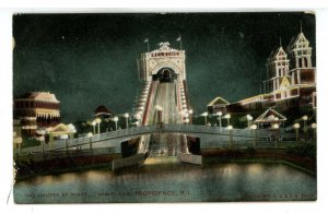 RI - Providence. Vanity Fair Amusement Park, The Chutes at Night ca 1908
