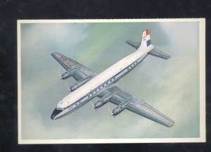THE NETHERLANDS KLM AIRLINES DOUGLAS DC-68 ADVERTISING POSTCARD AIRPLANE