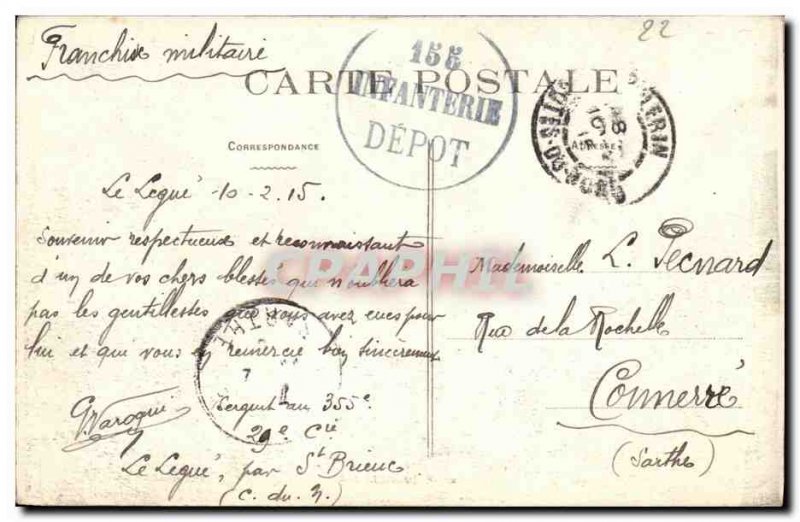 Old Postcard Entree du Port Saint Brieuc Boat Legue