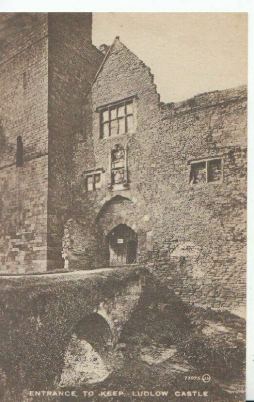 Shropshire Postcard - Entrance To Keep - Ludlow Castle - Ref 2211A