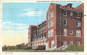 New Concord Ohio Muskingum College Ladies Dorm Vintage Postcard JH230326