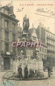 Old Postcard Rouen Place de la Pucelle