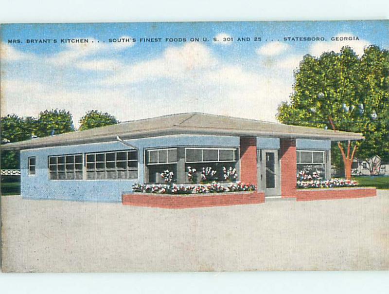 Unused Linen MRS. BRYANT'S KITCHEN RESTAURANT Statesboro Georgia GA v6264