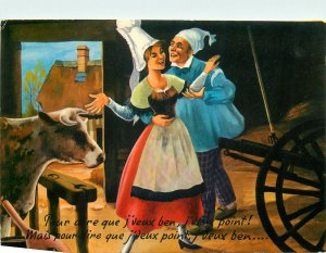 art cow dance farmers stable Postcard