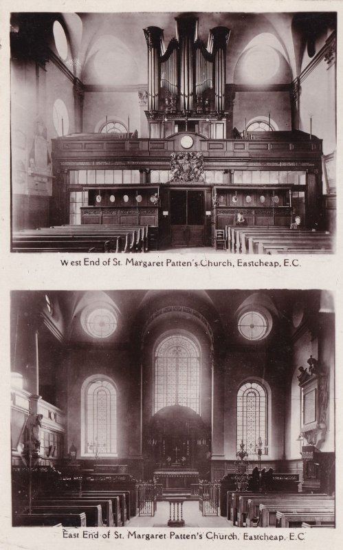 St. Margaret Patten's Church Eastcheap London Real Photo Postcard