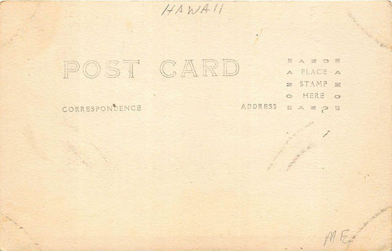 Honolulu HI  Waikiki Beach Tinted Real Photo RPPC Postcard