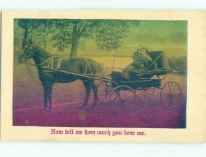 Divided-Back HORSE SCENE Great Postcard AA9438