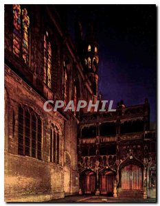 Postcard Modern Bruges Holy Blood chapel at night