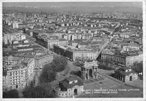 B97780 milano panorama dalla torre littoria con arco della pace real photo italy