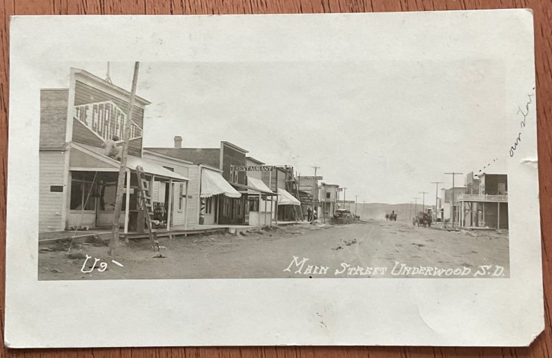 Main Street New Underwood SD @1910 RPPC PM 11/19/1909? LB