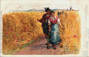 Romantic Couple E. Docker Vintage Postcard C189