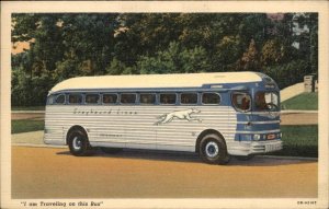 Greyhound Lines Bus Linen Vintage Postcard
