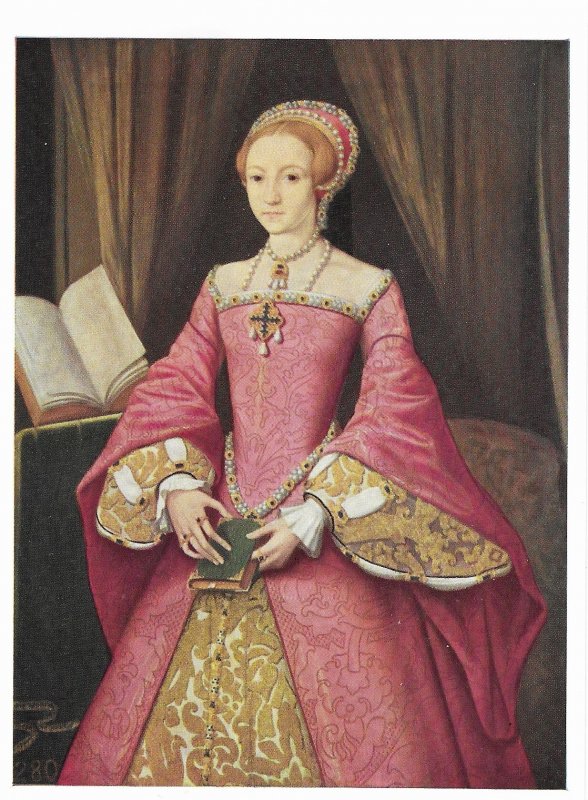 Portrait of Queen Elizabeth 1 by Unknown Artist c1558  4 by 6