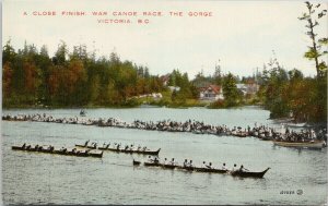 Victoria BC War Canoe Race at the Gorge Boat Race Unused Postcard G36