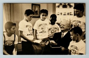 West Branch IA- Iowa Herbert Hoover And The Boys Club Vintage Chrome Postcard
