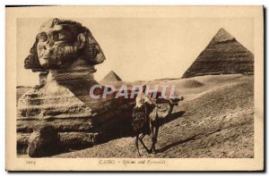 Old Postcard Egypt Cairo Egypt Sphinx and the Pyramids