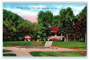 Pavilion Sinnissippi Park Rockford IL Illinois Postcard (S33)