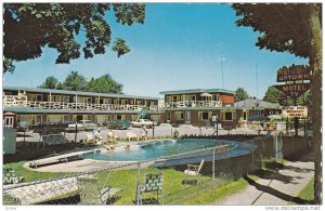 Swimming Pool, Classic Cars, Exterior View of Uptown Motel, Port Elgin, Ontar...