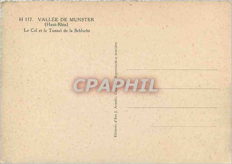 Postcard Modern Vallee de Munster Haut Rhin Col and the Tunnel de la Schlucht
