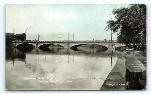SOUTH BEND, IN Indiana ~ JEFFERSON ST. BRIDGE c1910s C.U. Williams Postcard