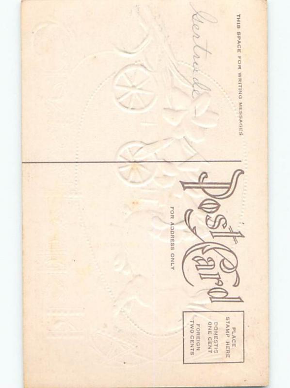 Divided-Back EASTER BUNNY RABBIT SCENE Cute Postcard AA1151