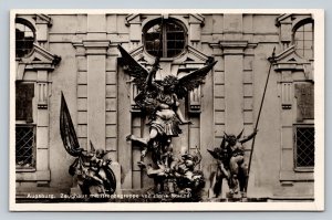 RPPC Arsenal w/ Bronze Group by Hans Reichel AUGSBURG Germany VTG Postcard 1222