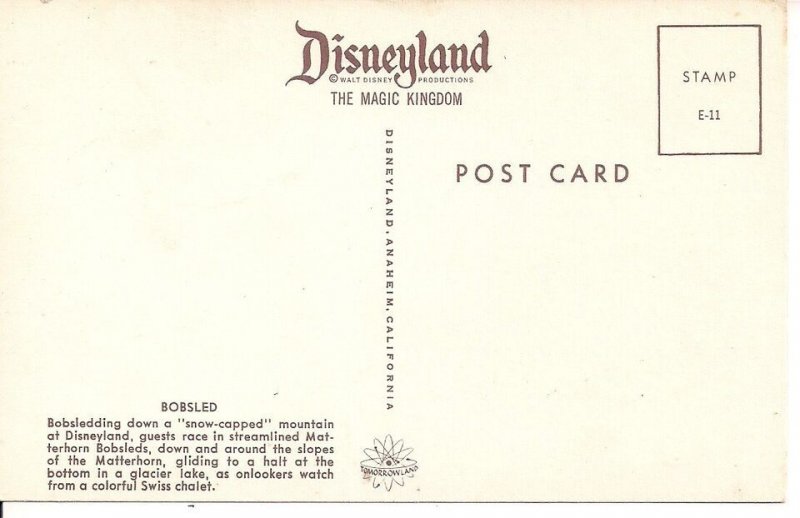 AMUSEMENT PARK, Disneyland, Disney, Bobsled Ride, 1960's, Anaheim CA