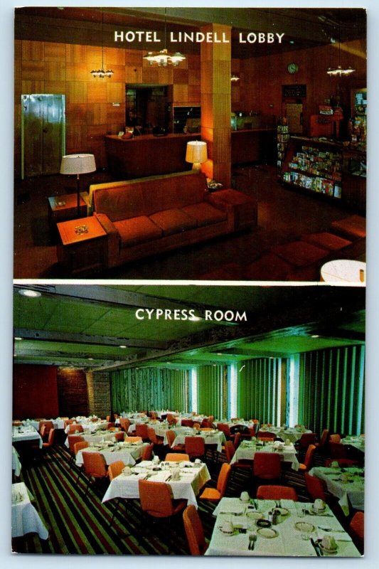 c1960 Lincoln Nebraska Postcard Hotel Lindell 13th M Streets Restaurant Interior