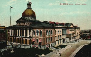 Vintage Postcard State House Landmark Boston Massachusetts MA Mason Bros Pub.