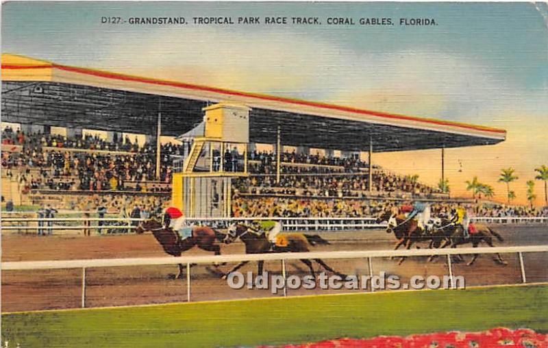 Grandstand, Tropical Park Race Track Coral Gables, Florida, FL, USA Horse Rac...