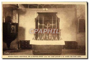 Postcard Old Rond Point Central De L & # 39Hotel God