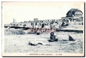 Old Postcard Bernieres sur Mer (Calvados) Beach