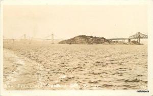 1950 San Francisco Oakland Bay Bridge RPPC Real photo postcard 2249