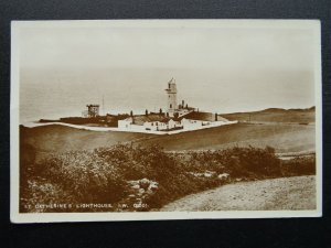 Isle of Wight - Niton Undercliff ST. CATHERINE LIGHTHOUSE (3) Old RP Postcard