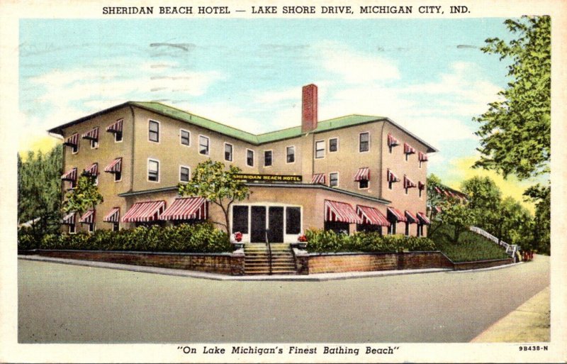 Indiana Michigan City Sheridan Beach Hotel Lake Shore Drive 1955 Curteich