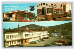 Vintage 1960's Postcard Adams Motel & Restaurant Allan Gaspe Quebec Canada