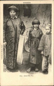 Tonkin Vietnam Jeune Fille Tho c1905 Postcard