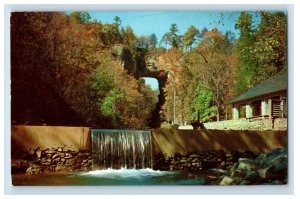 Vintage Natural Bridge And Pavikion As Seen From Below Dam Postcard P145E