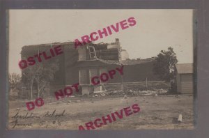 Carleton NEBRASKA RPPC 1908 TORNADO Ruins DESTROYED SCHOOL HOUSE Disaster NE