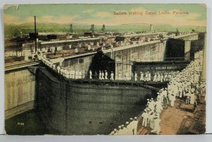 Panama, Sailors Visiting Gatun Locks Postcard O11