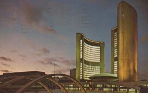 Toronto Canada New City Hall Illuminated Postcard