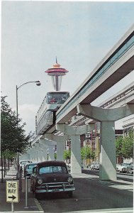 Downtown Seattle Washington Monorail and Space Needle