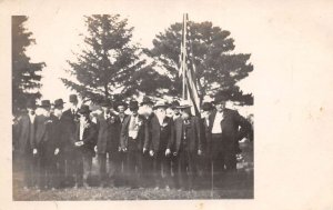 Men in Suits Veterans Funeral? Real Photo Vintage Postcard AA69661